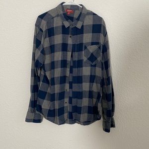 Blue/grey button down shirt